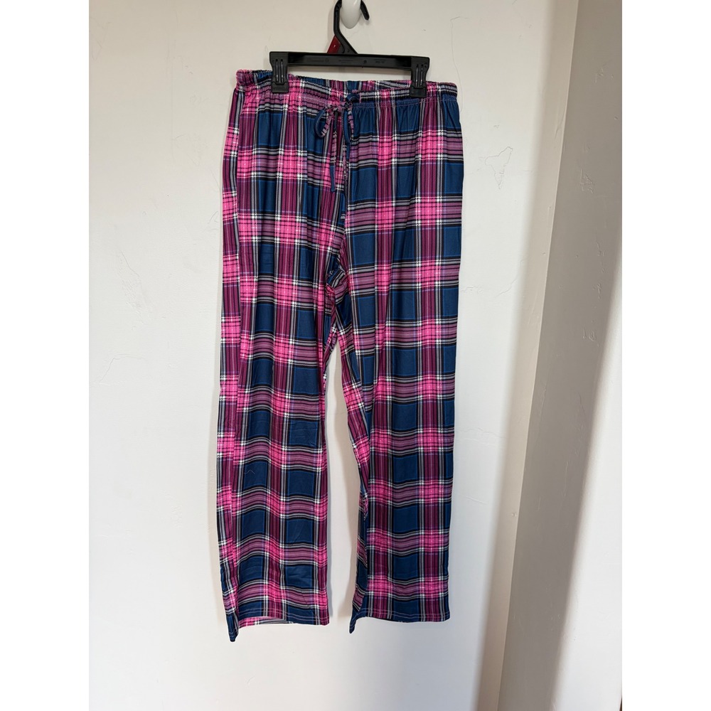 Ekouaer Womens Pajama Set Pink Short Sleeve Top Plaid Pants Sleepwear Medium NWT - Picture 2 of 7